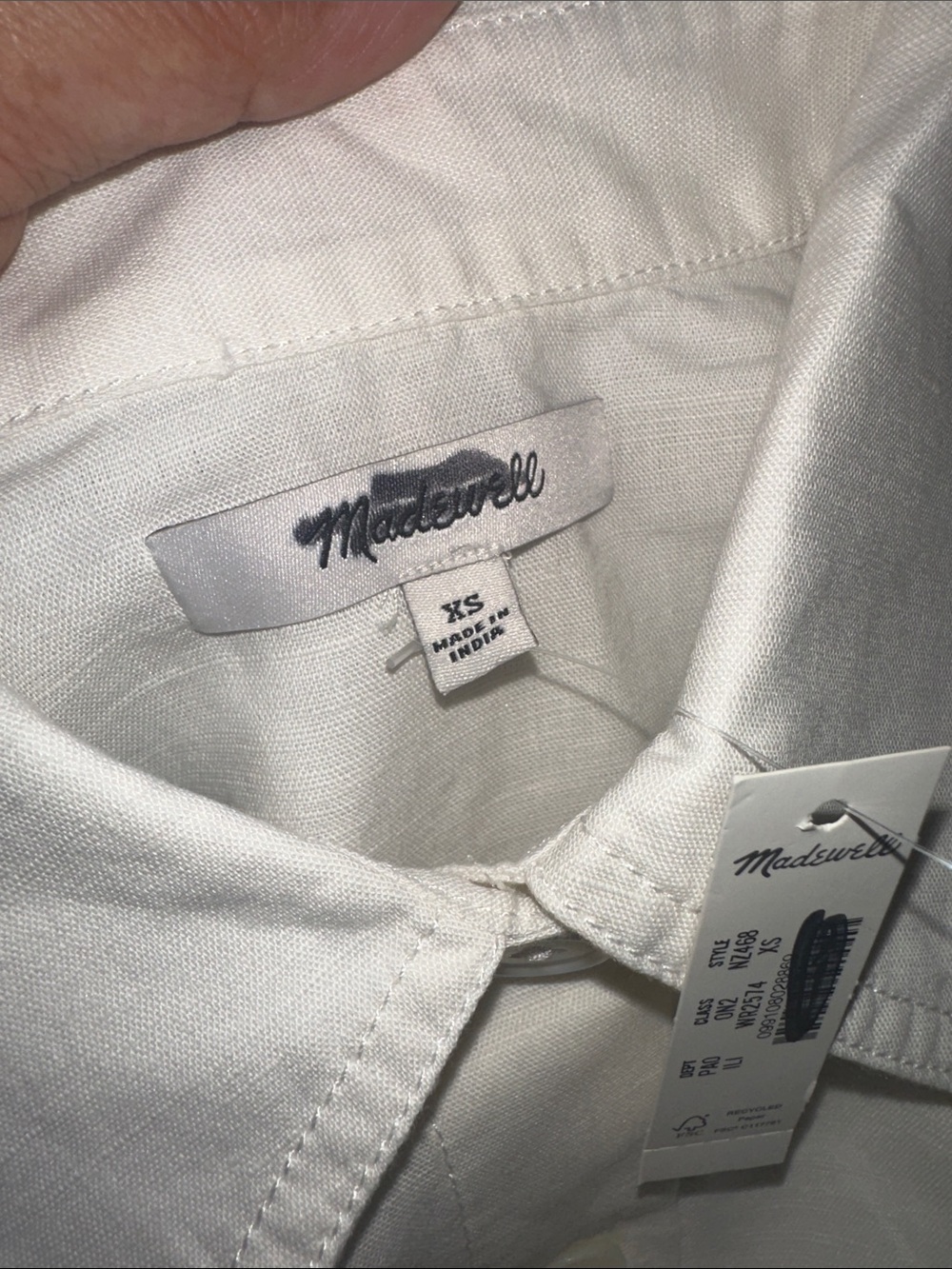 Madewell Straight-Hem Shirt in Linen-Cotton Blend Sz. XS - Picture 4 of 9